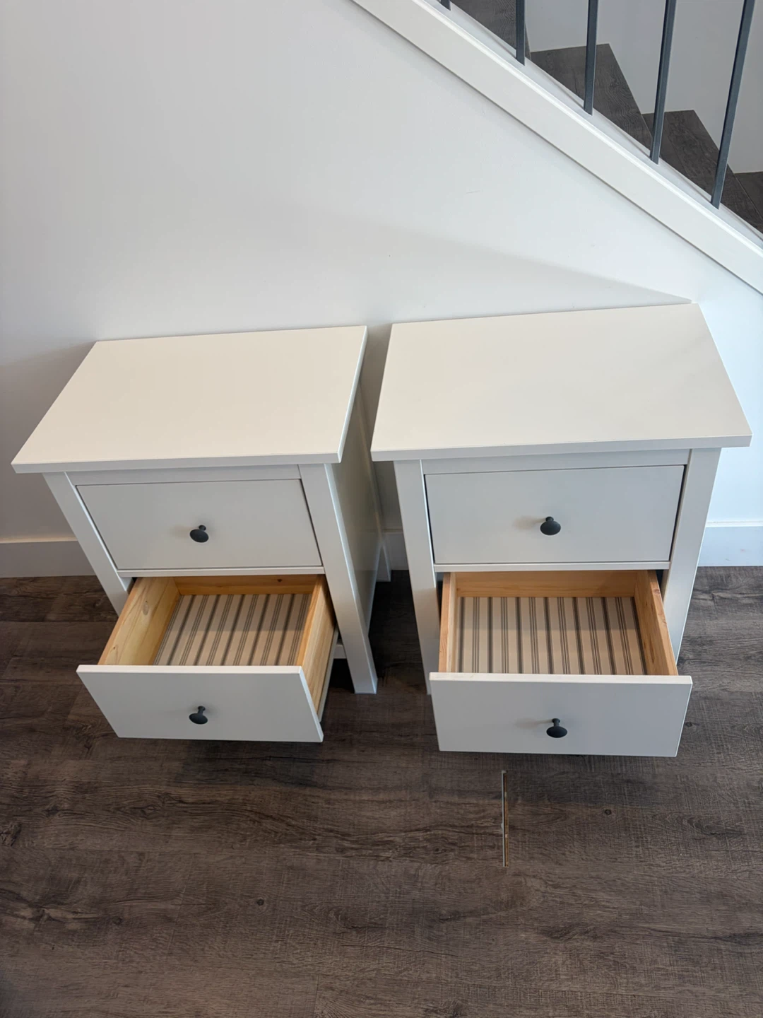 pair of IKEA HEMNES nightstands in white - photo 3