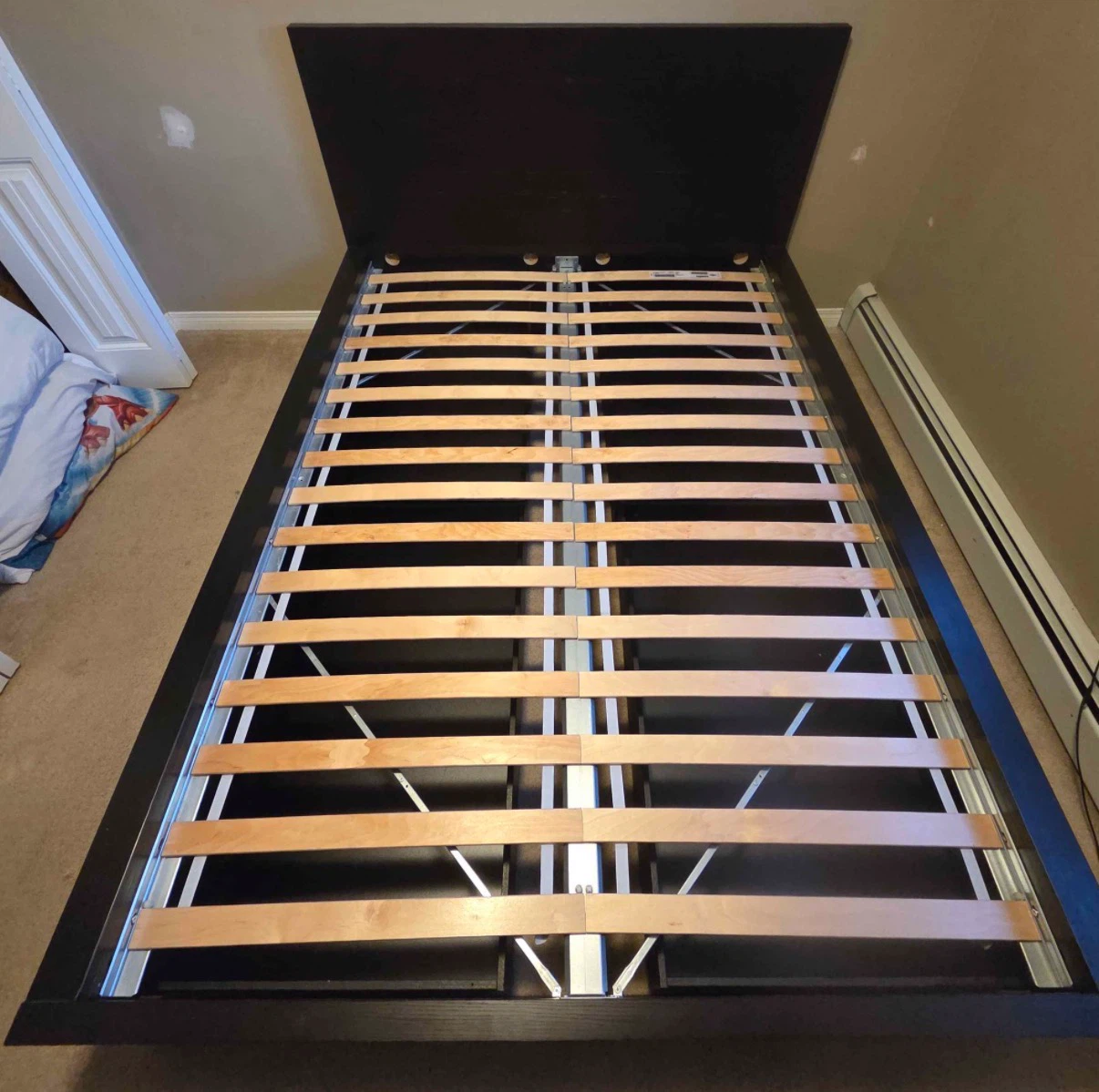 IKEA Full bed frame with 4 storage drawers black brown - photo 3