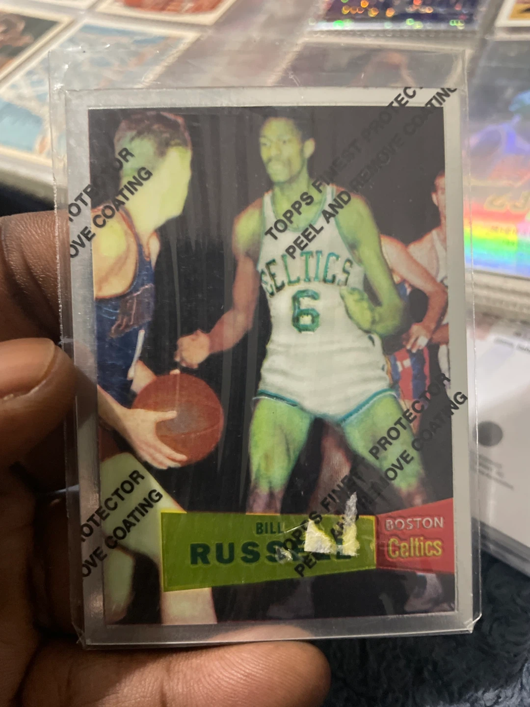 1996 Topps Finest Bill Russell Basketball Card - photo 2