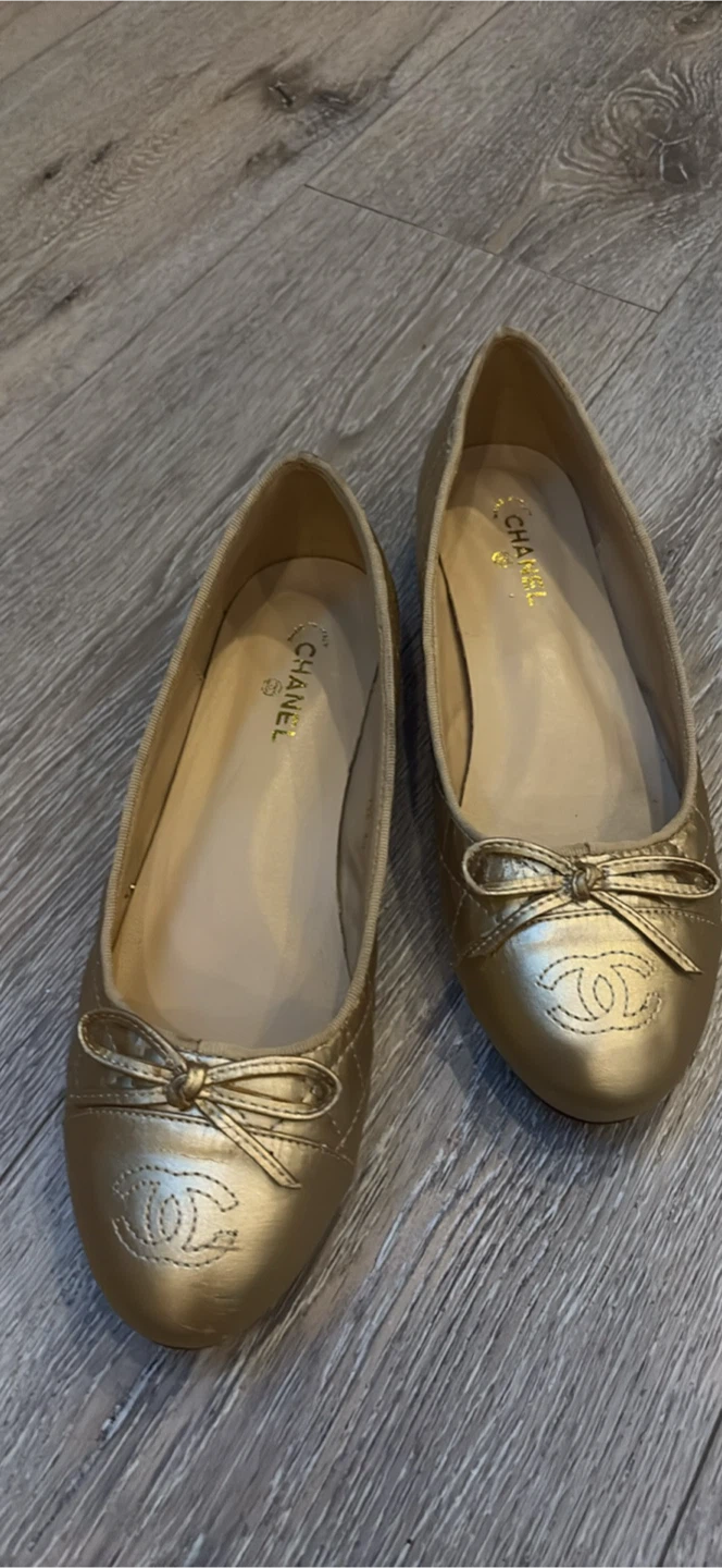 Chanel Quilted Ballet Flats Gold - photo 2