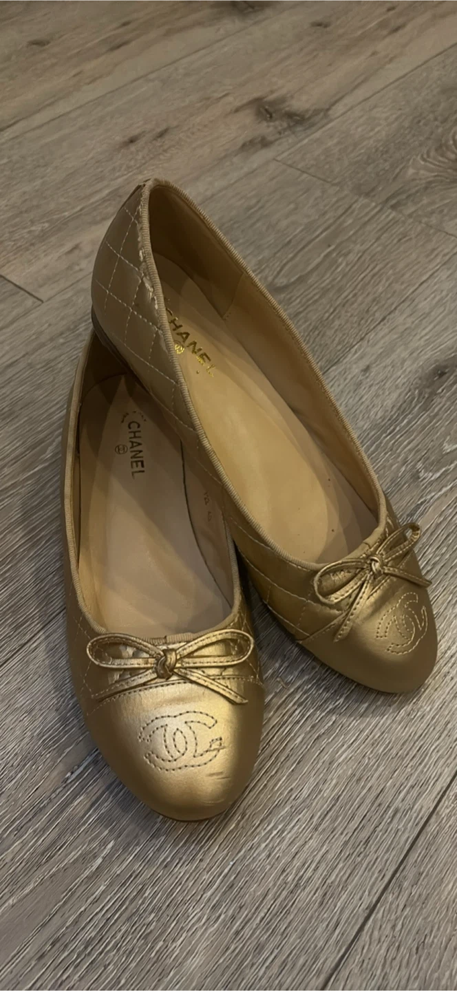 Chanel Quilted Ballet Flats Gold - photo 3