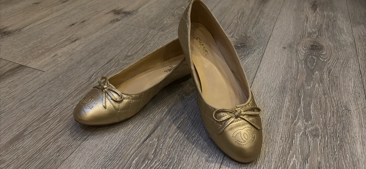 Chanel Quilted Ballet Flats Gold - photo 5