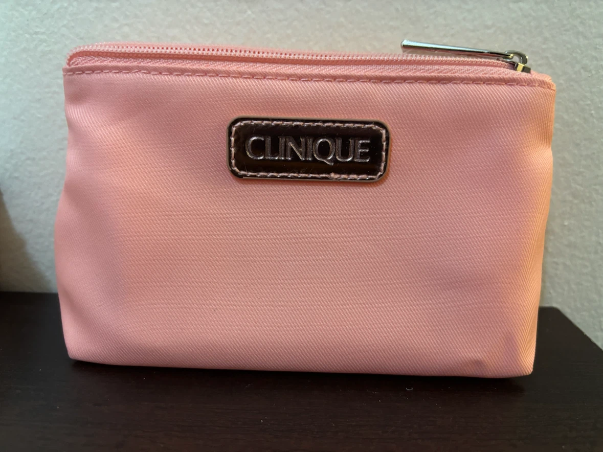 NEW-Clinique Pink Makeup Pouch