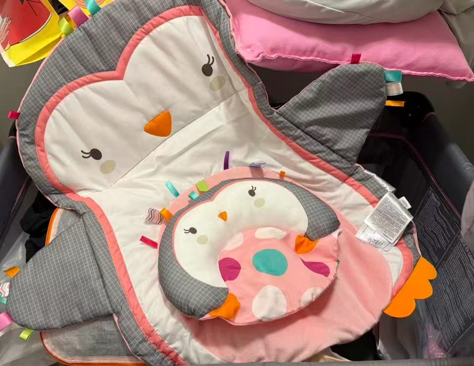 Penguin Tummy Time Play Mat with Prop Pillow