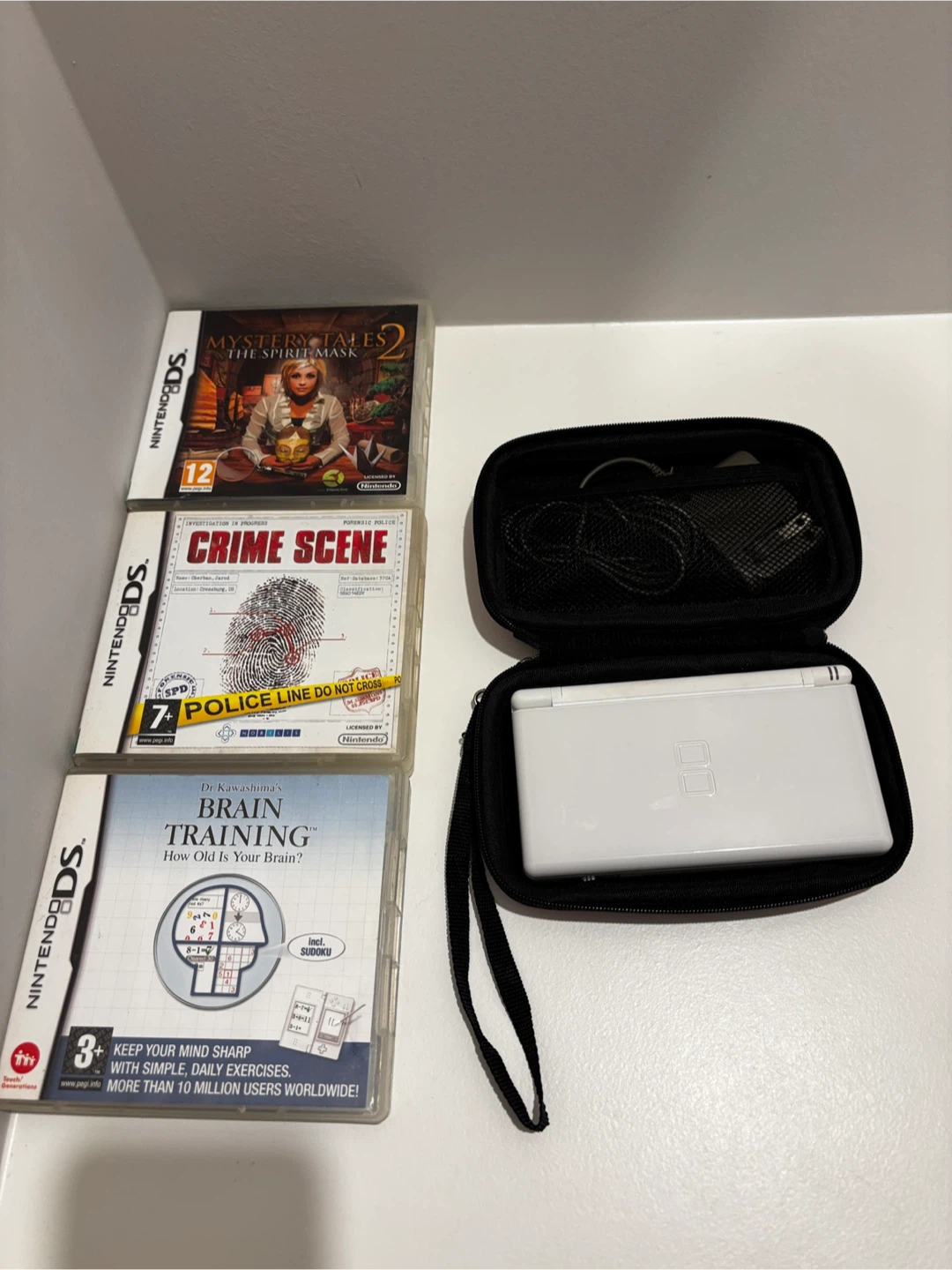 Nintendo DS Lite Console with Games and Case