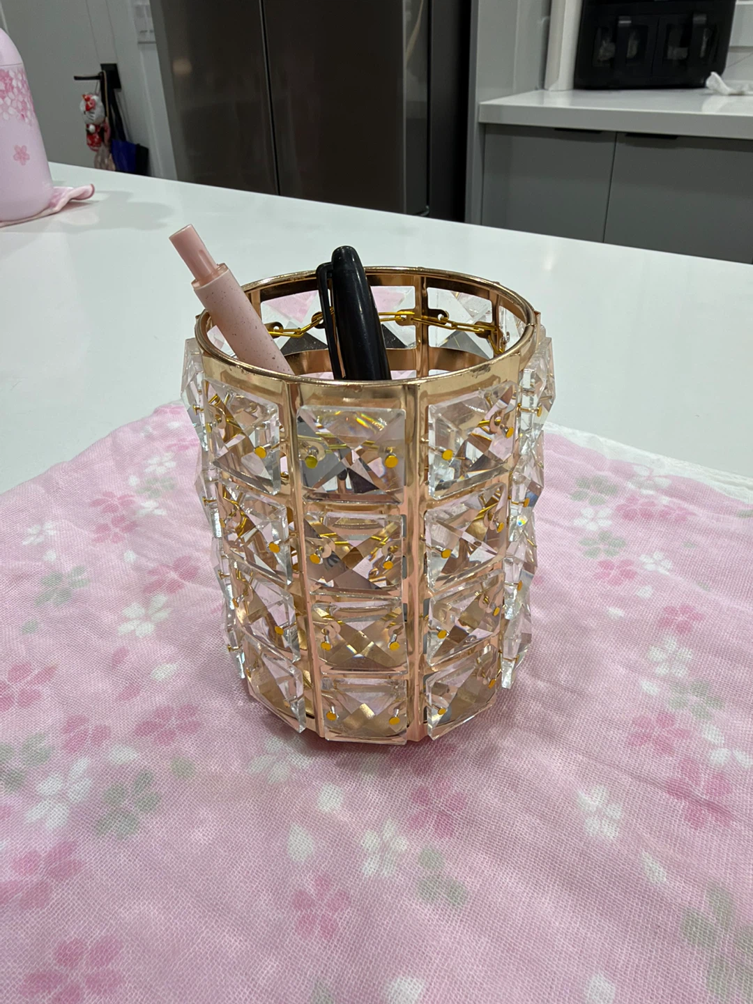 ♡ gold crystal makeup/pen/utencil organizer ♡ - photo 3