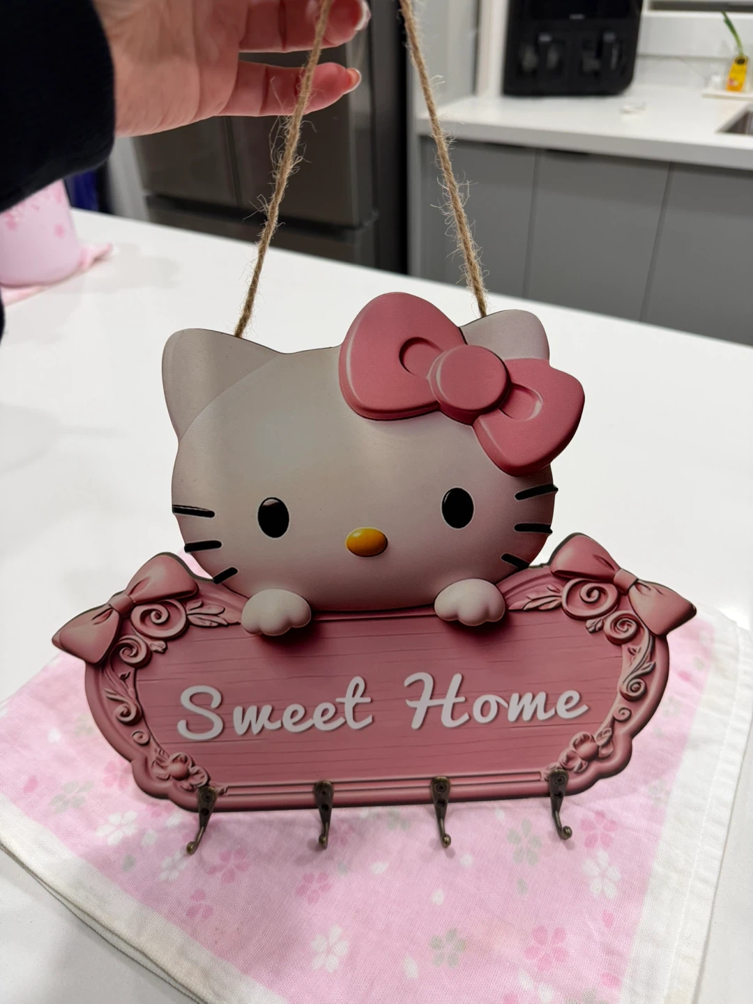 ♡ hello kitty 'sweet home’ wall hook 2D sign ♡