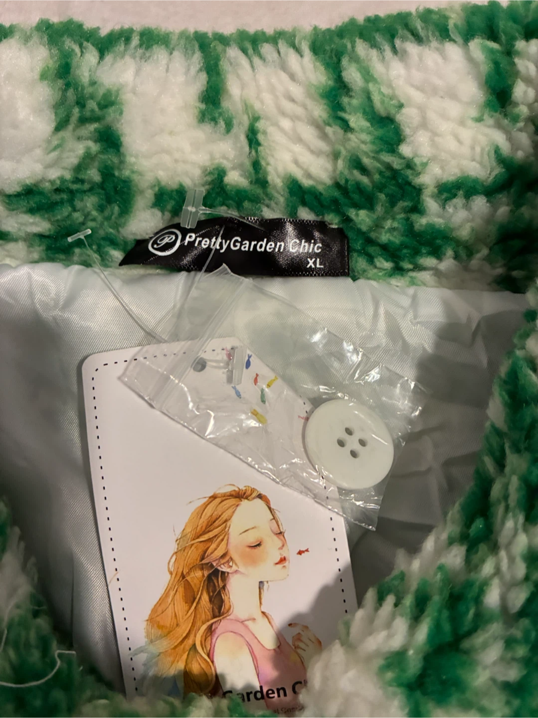 PrettyGarden Chic Green and White Plaid Jacket - photo 3