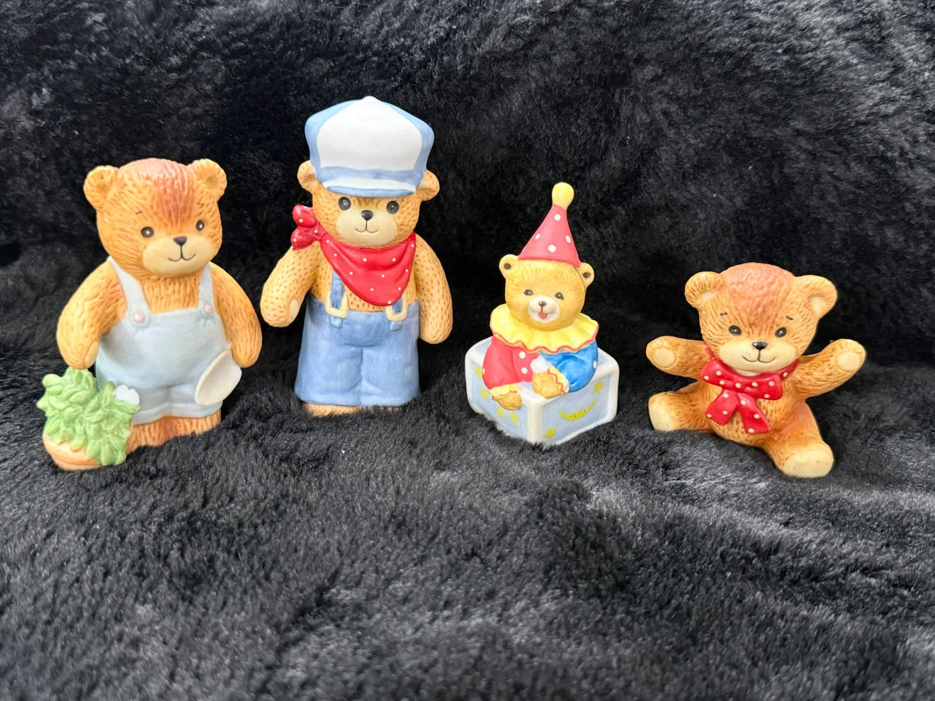 Vintage Ceramic Bear Figurines Lot of4Otagiri,OMC & Party Bears