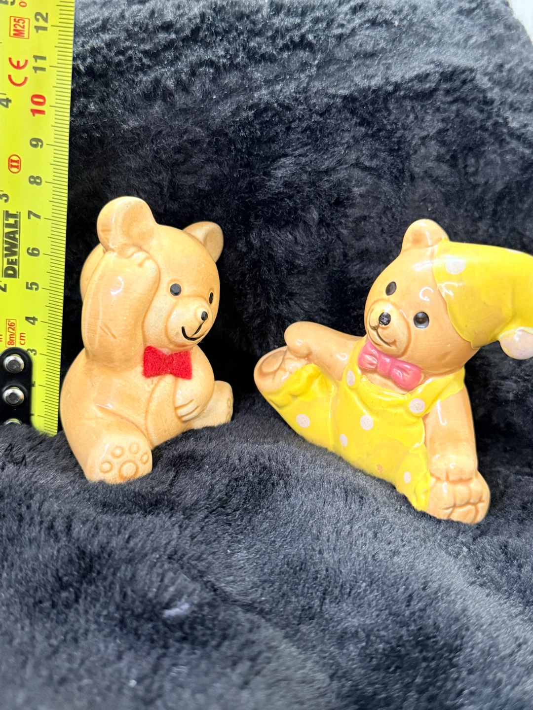 Vintage Ceramic Teddy Bear Wall / Shelf Figurines Pair - Taiwan - photo 2