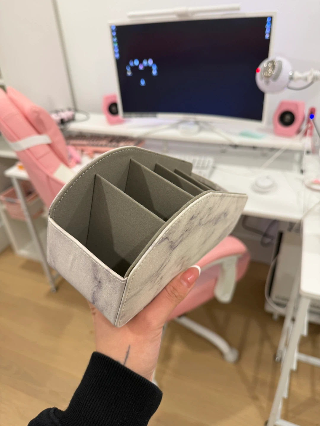 ♡ white grey marble desktop organizer ♡ - photo 2