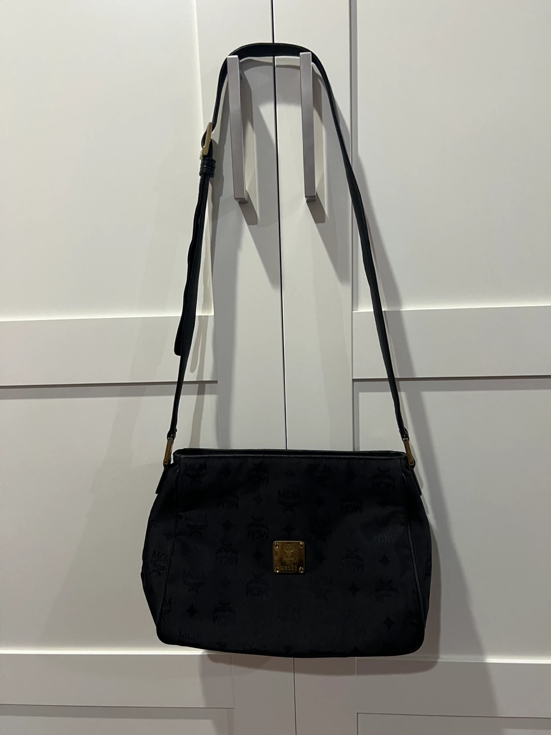 MCM Black Monogram Crossbody Bag