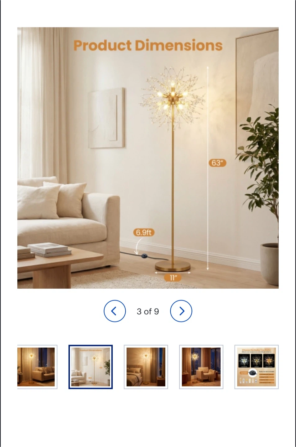 Dandelion Crystal Floor Lamp - photo 3