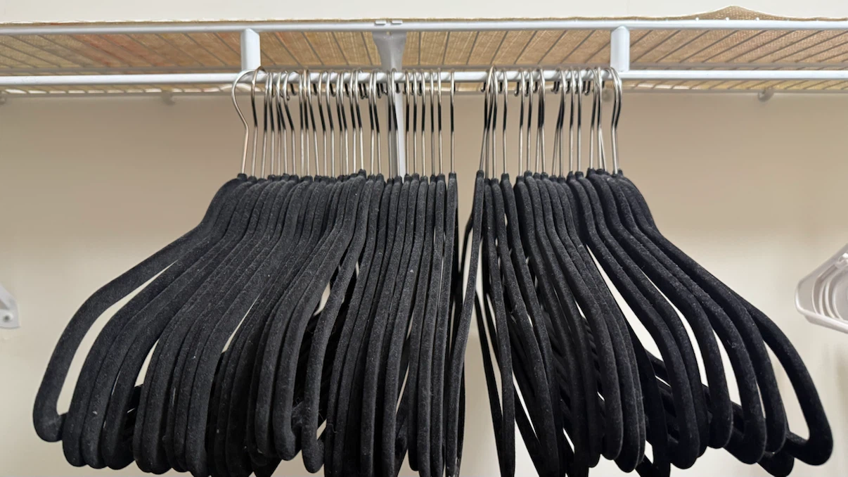 Set of 43 Black Velvet Hangers