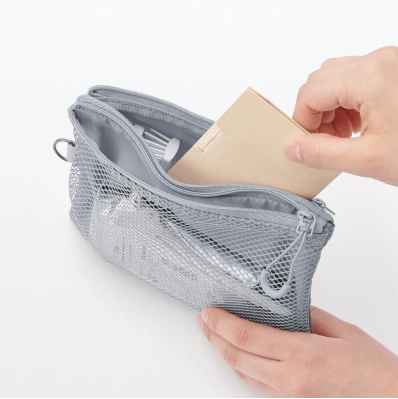 MUJI Polyester Two Zipper Case_Medium_Gray_NWT - photo 4