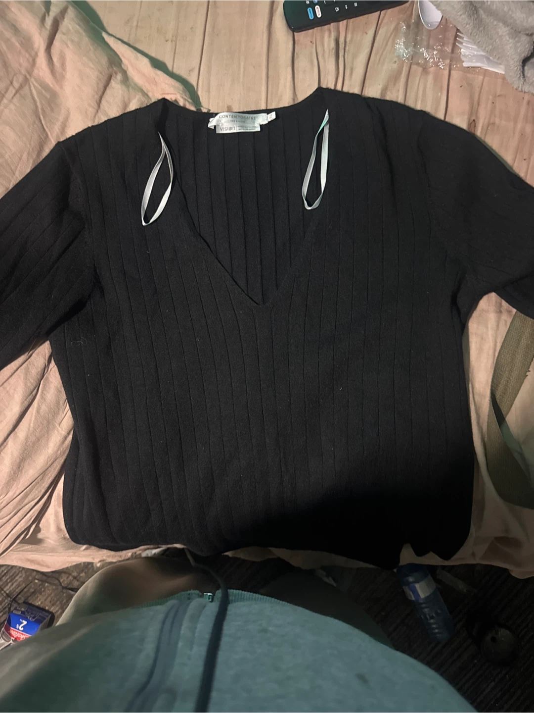 Contemporaine black ribbed sweater - photo 2