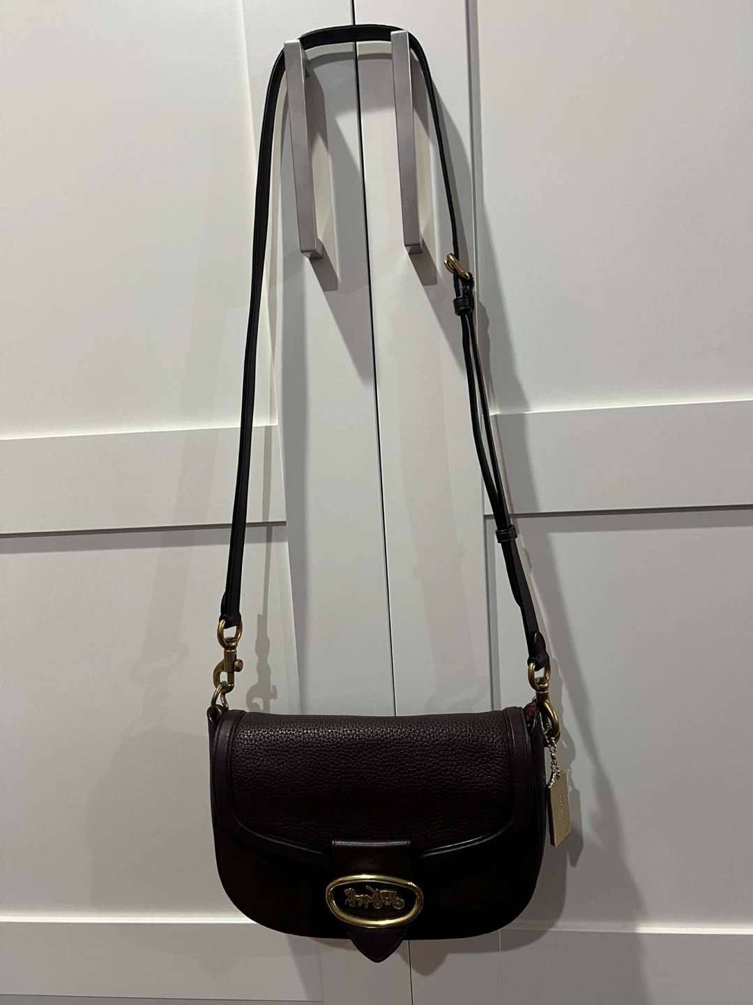 Coach Horse and Carriage Dark Brown Leather Shoulder Bag