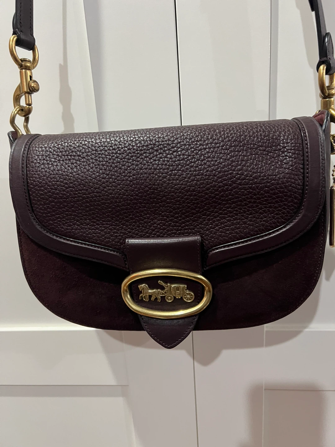 Coach Horse and Carriage Dark Brown Leather Shoulder Bag - photo 2