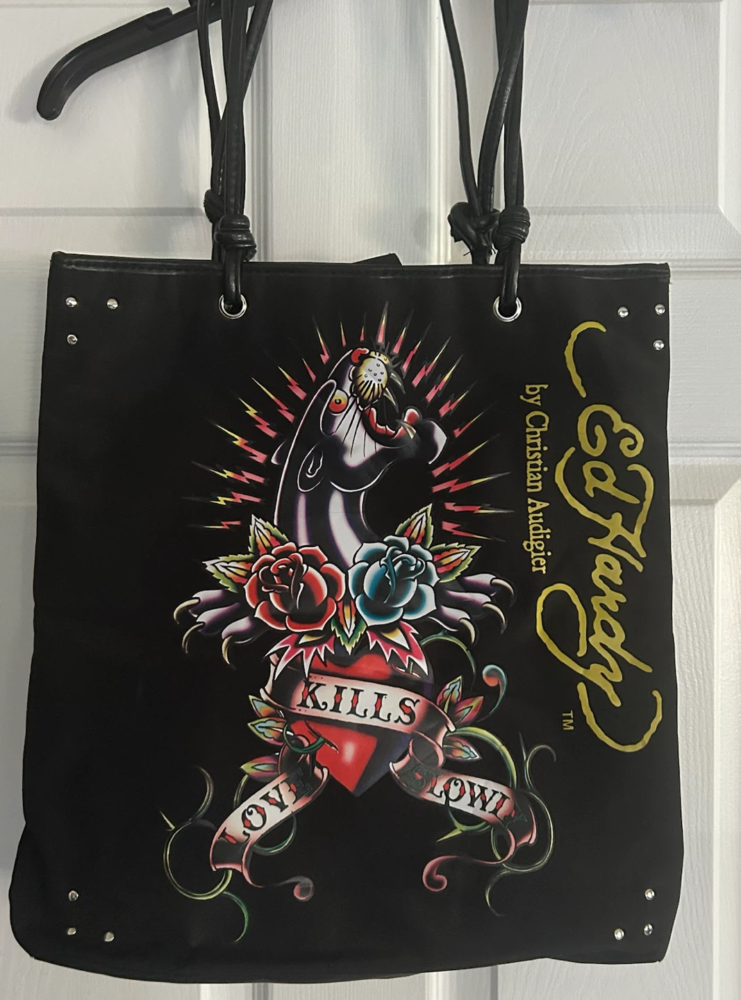 Ed Hardy Love Kills Slowly Black Tote Bag - photo 3