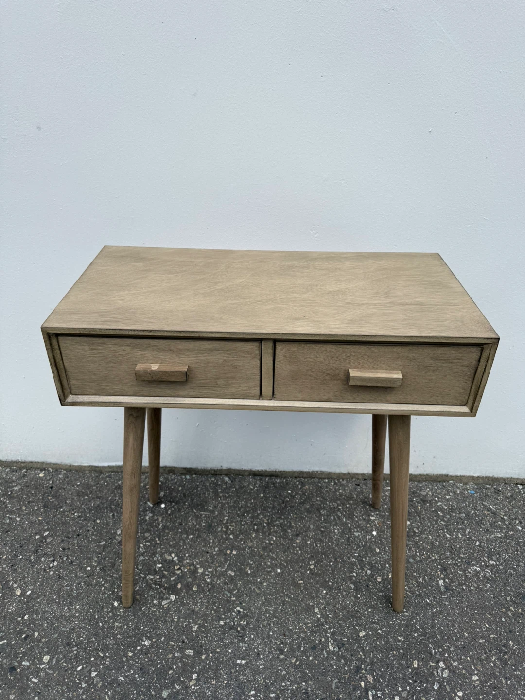 Mid-Century Style Wooden 2-Drawer Console Table – $100
