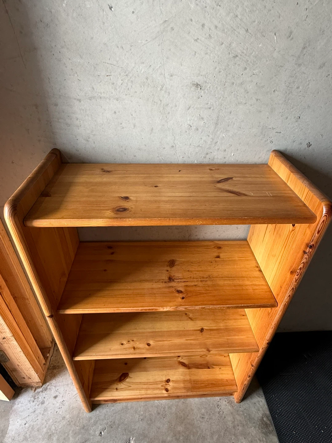 2 Natural Pine Wood 4-Tier Bookshelves – $100 for Both
