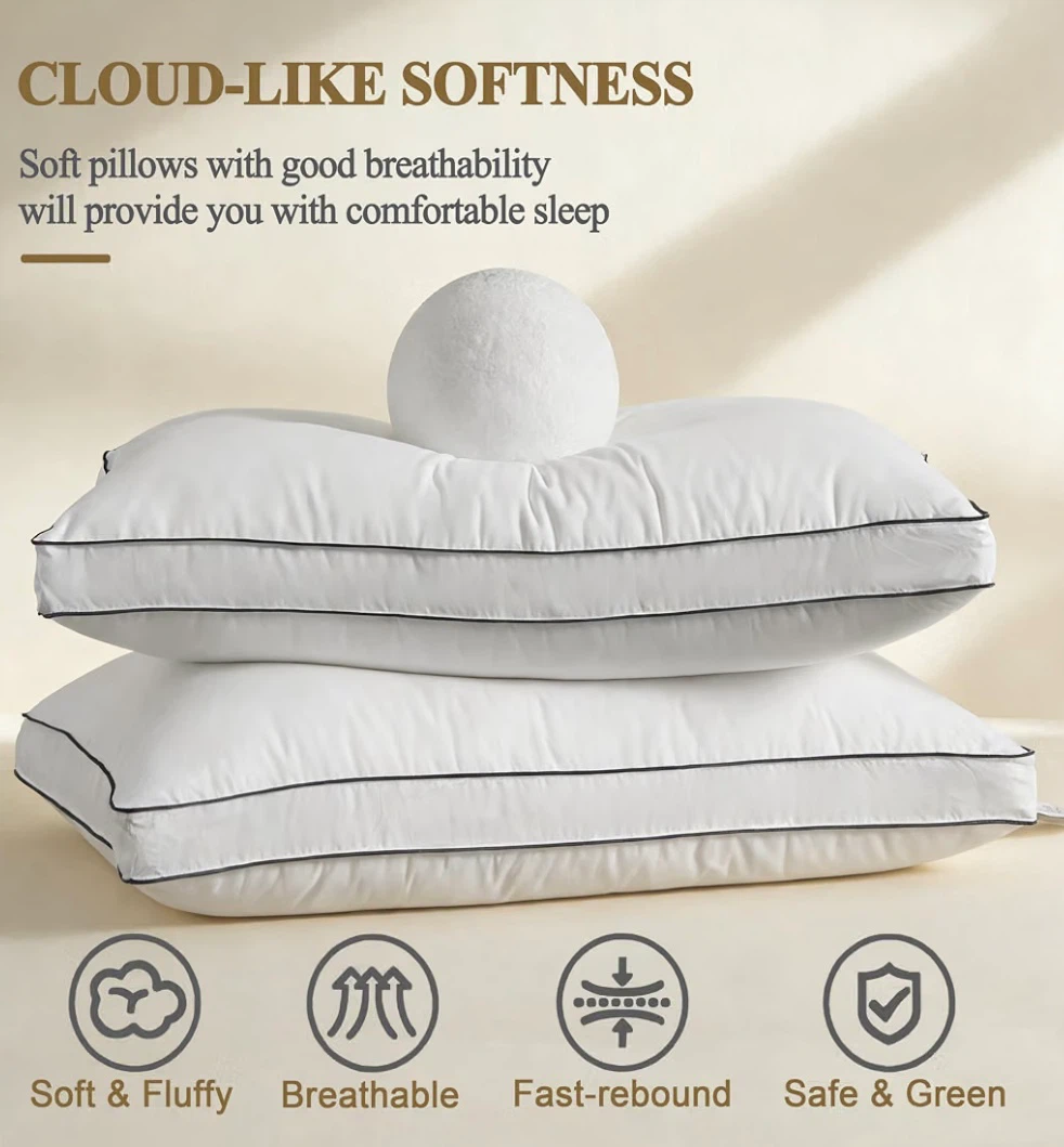 DOWNCOOL Goose Down Bed Pillows Queen Size Set of 2 - photo 5