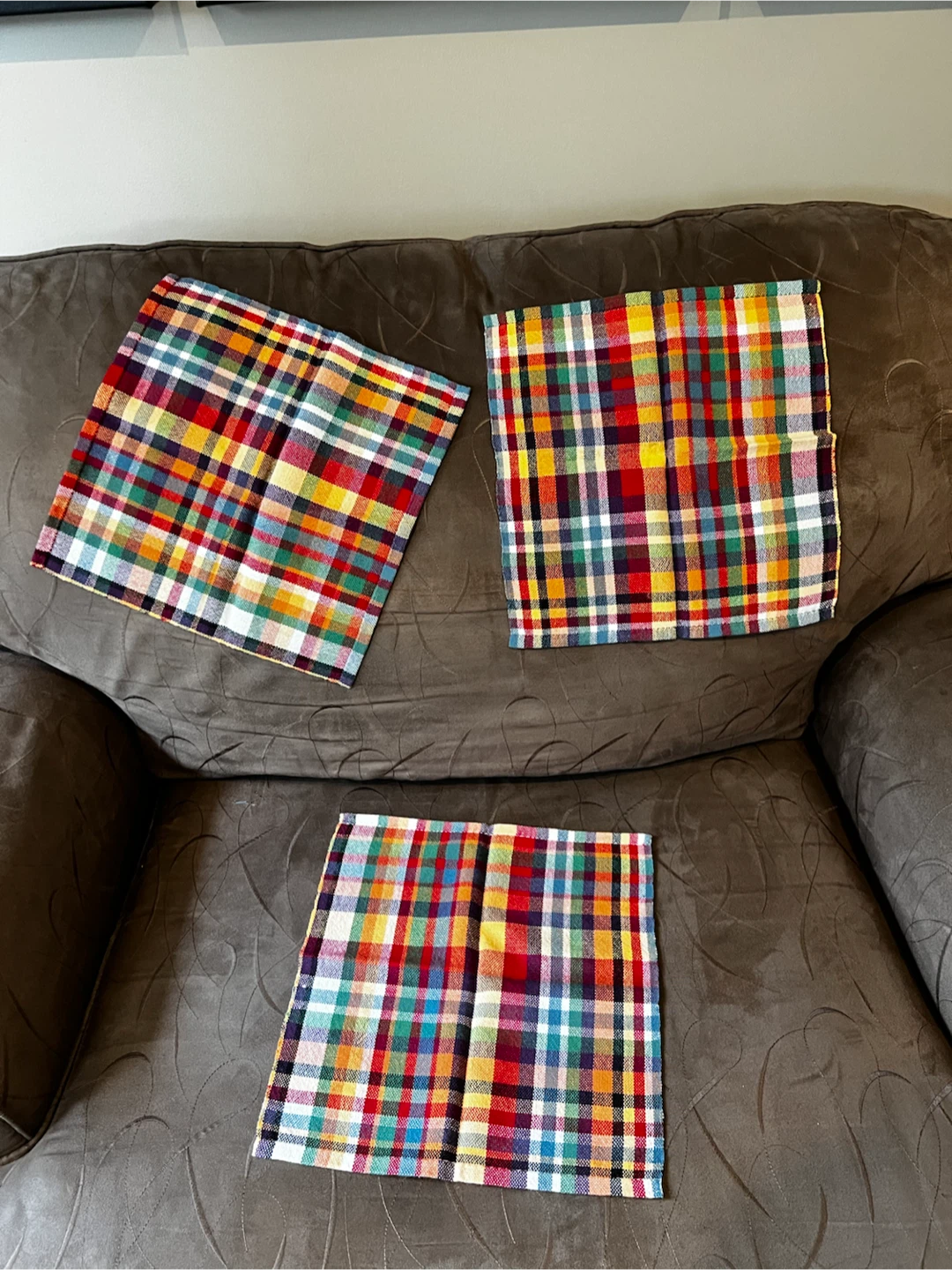Set of 3 Multi-Coloured Plaid Placemats - photo 4