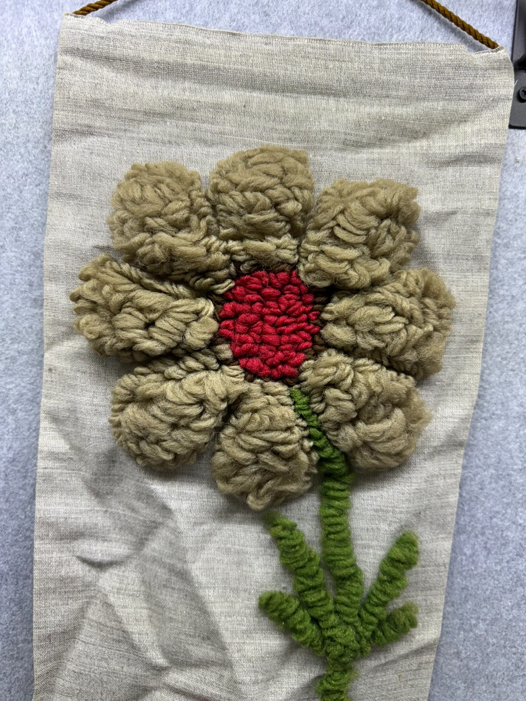 Handcrafted Floral Punch Needle Wall Hanging - photo 3