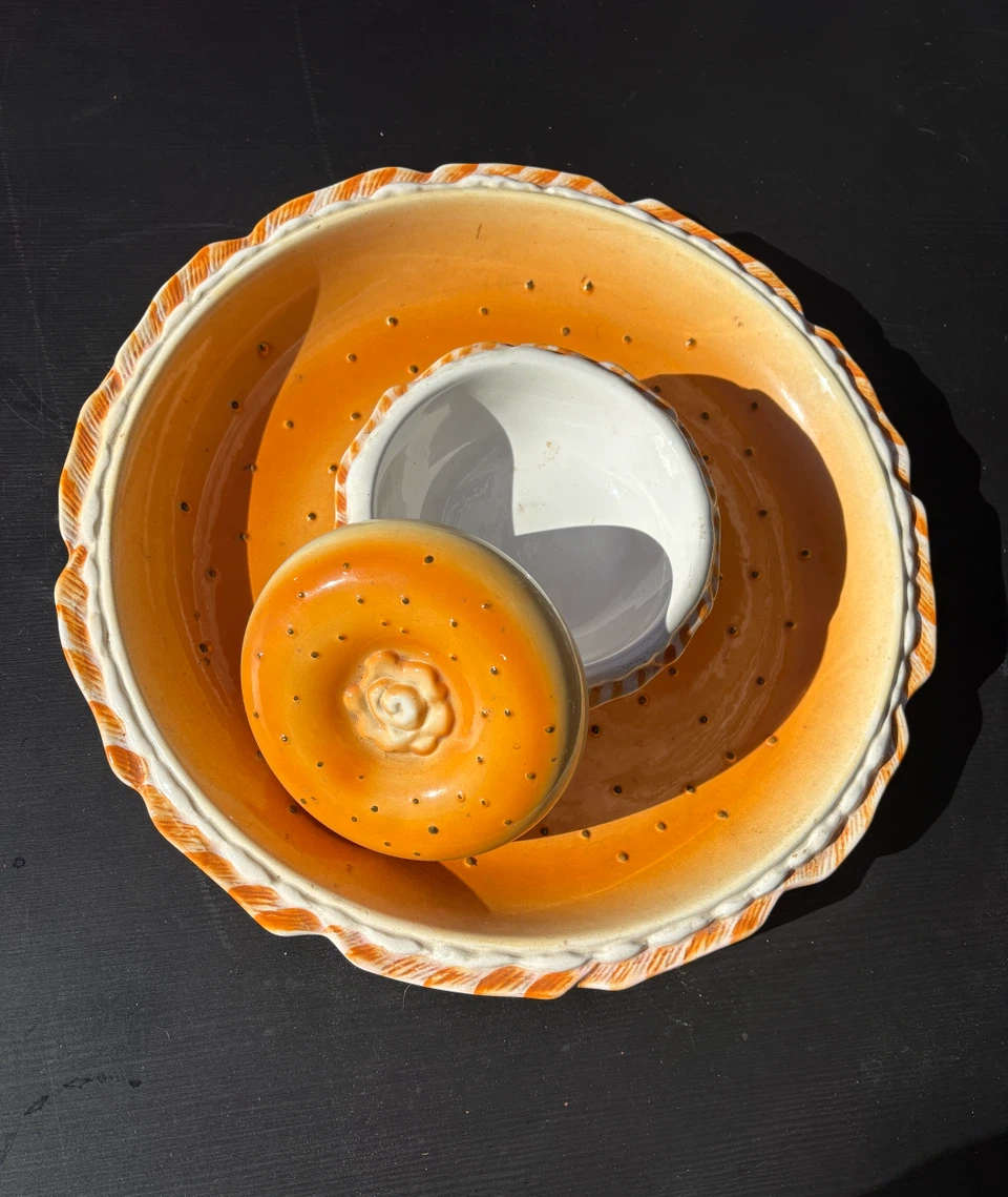 Ceramic Bagel and Dip Serving Dish