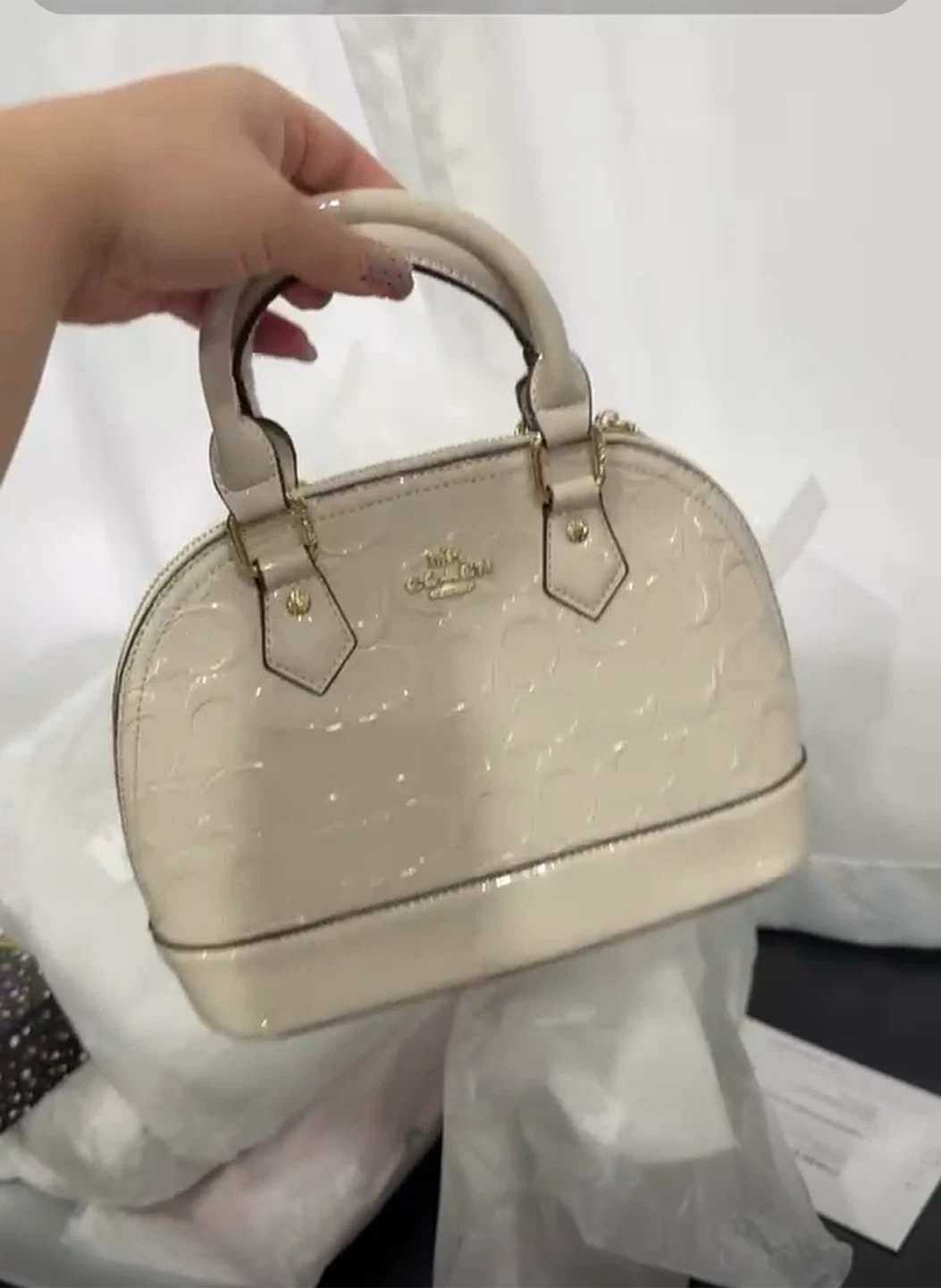 Coach Patent Leather Mini Dome Satchel - photo 3