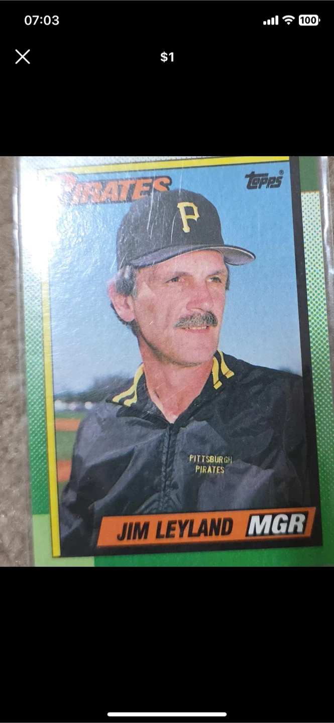 1991 Topps Jim Leyland Pittsburgh Pirates Baseball Card