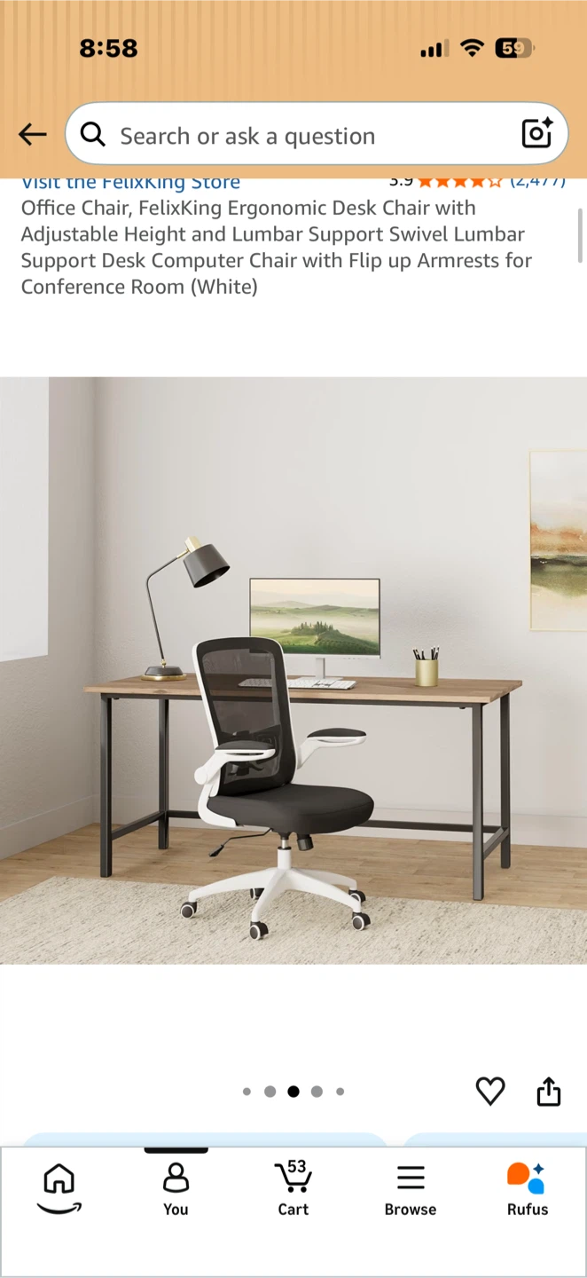 FelixKing Ergonomic Mesh Desk Chair - White