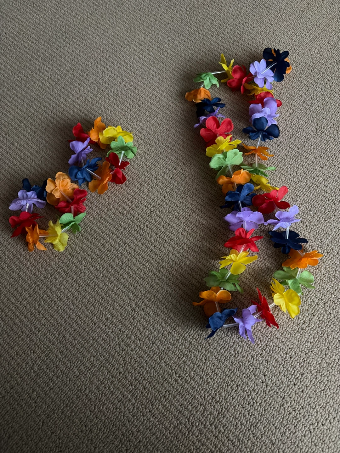 Colourful floral leis