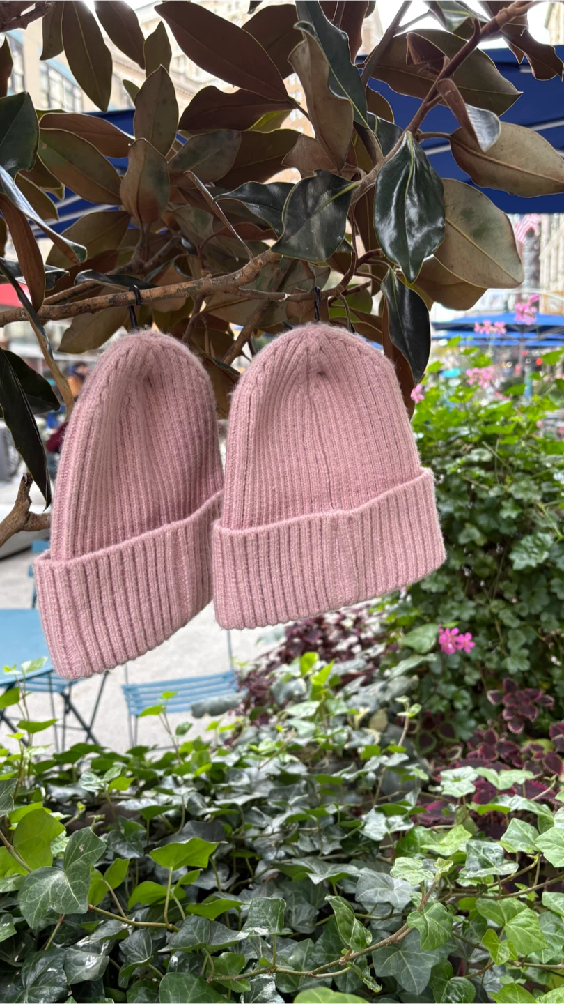 Two Pink Ribbed Beanies - photo 2