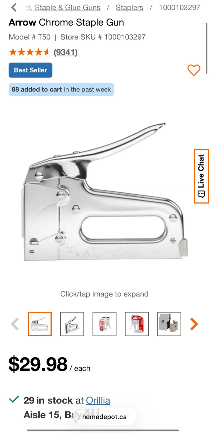 Arrow T50 Chrome Staple Gun