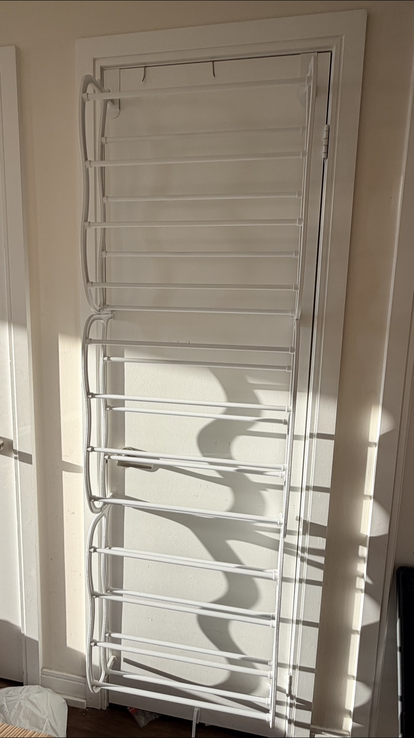 Over-the-Door White Shoe Rack