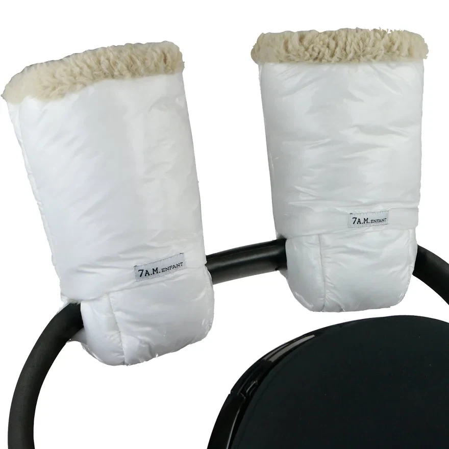 7 A.M. Enfant Stroller Hand Muffs - White