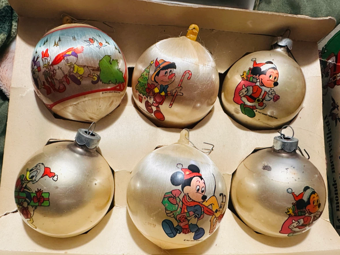 Set of 12 Vintage Walt Disney Christmas Ornaments