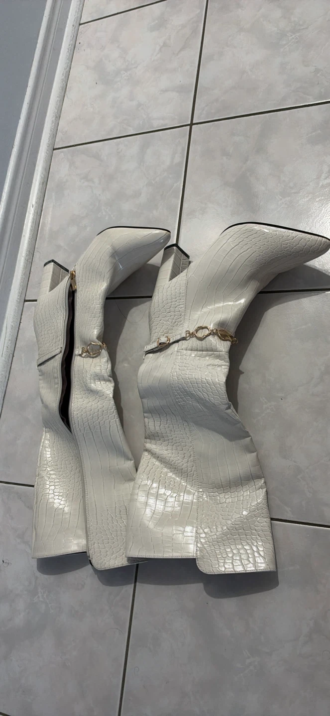 White high knee Boots size 41