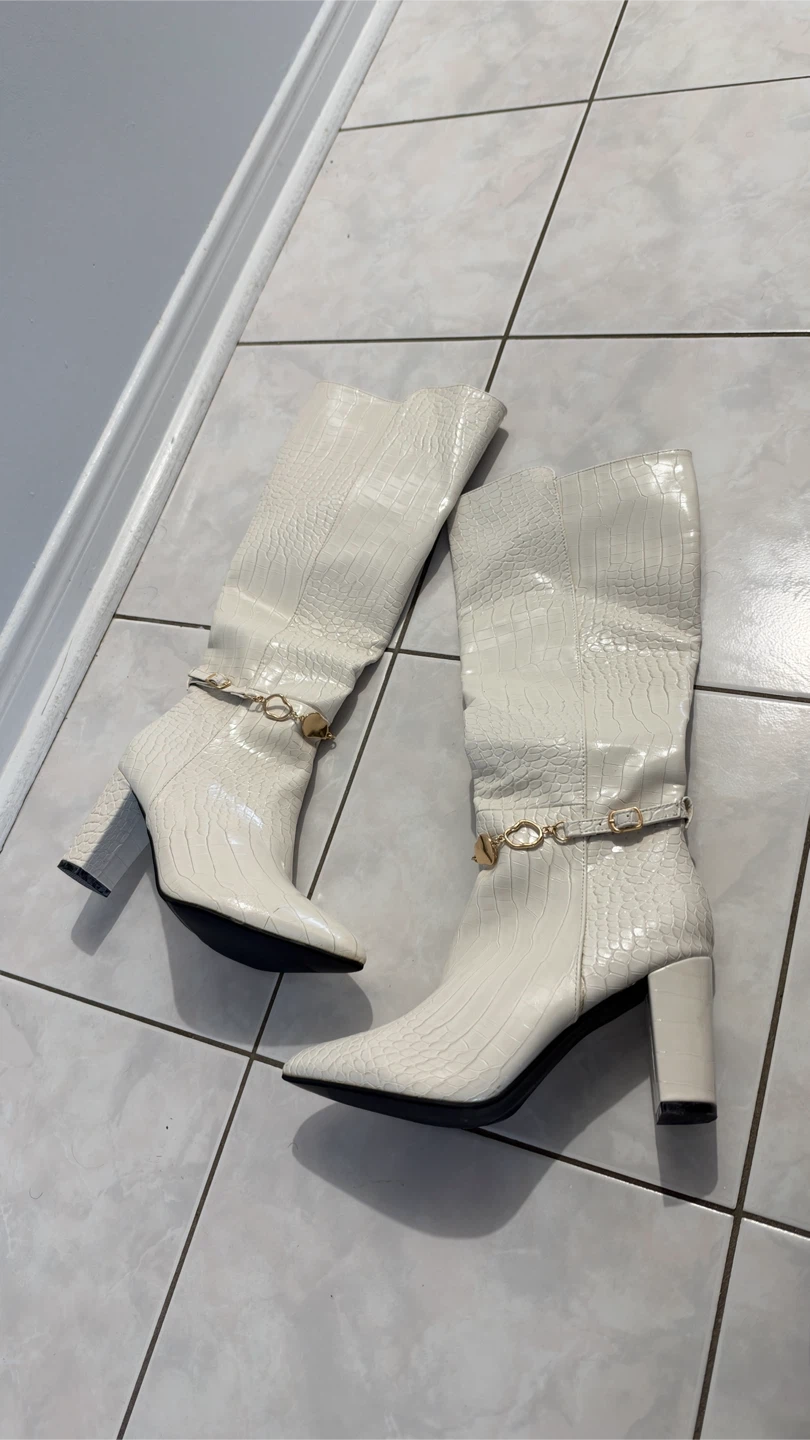 White high knee Boots size 41 - photo 4