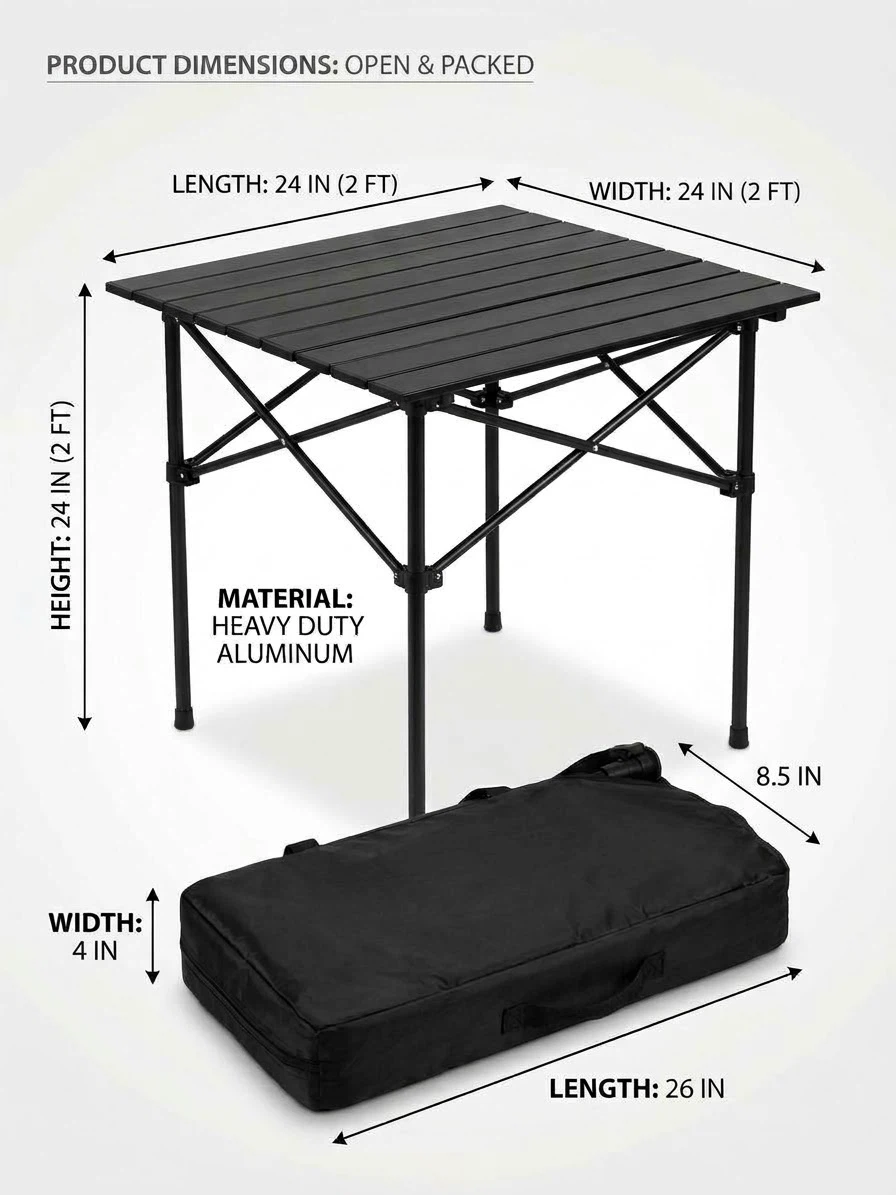 Portable Folding Aluminum Camping Table - photo 2
