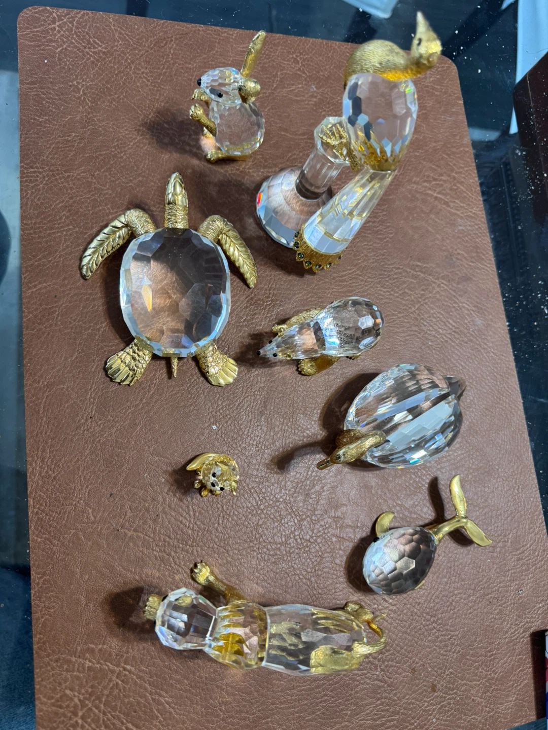 Set of 8 Bohemia Crystal Animal Figurines