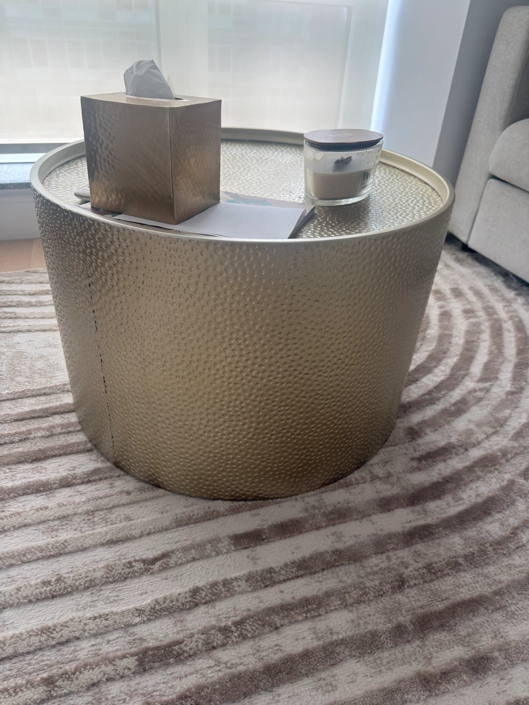 Gold Drum Coffee Table