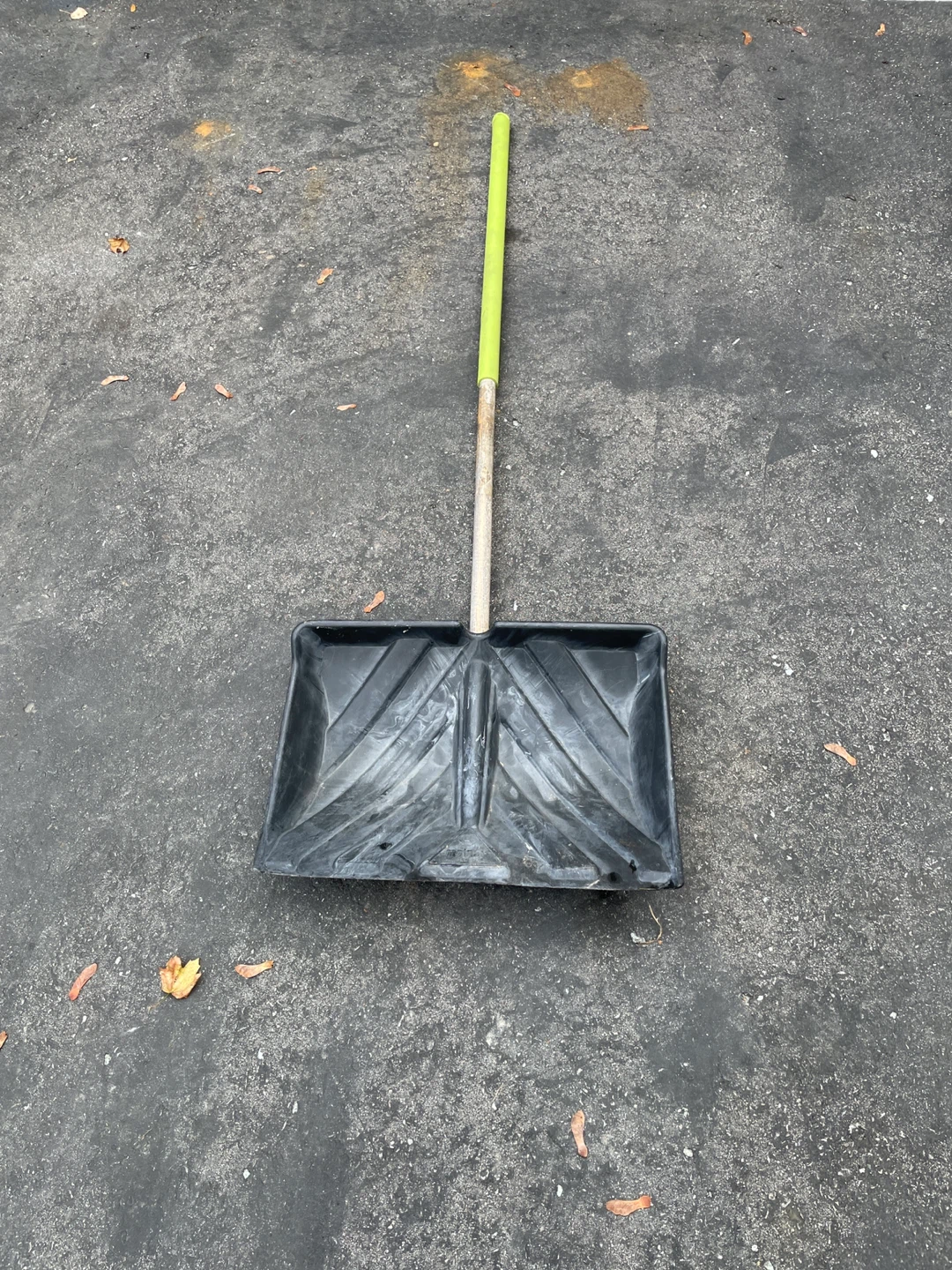 Snow Shovel with Green Grip