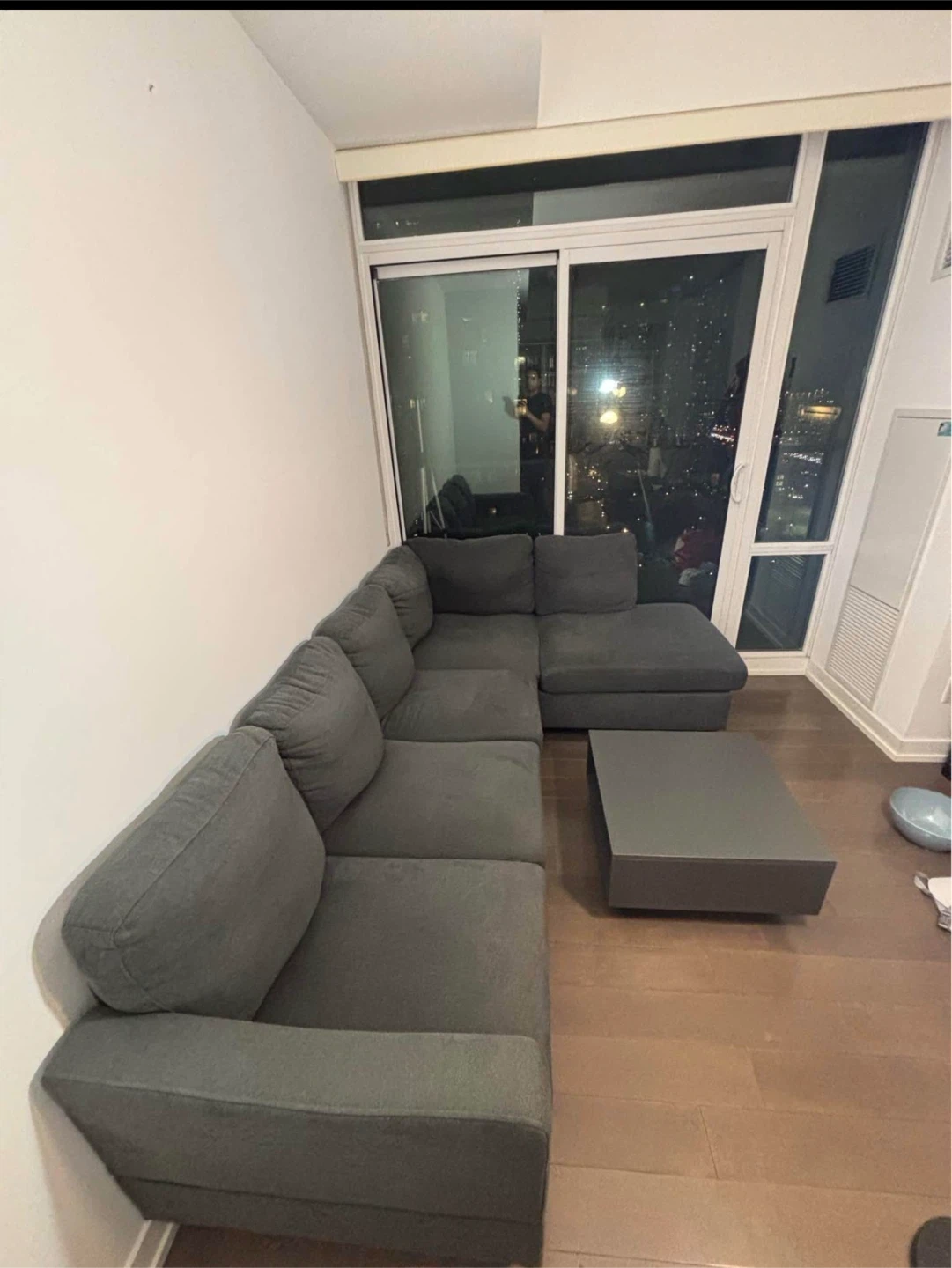 Dark Grey Sectional Sofa with Chaise