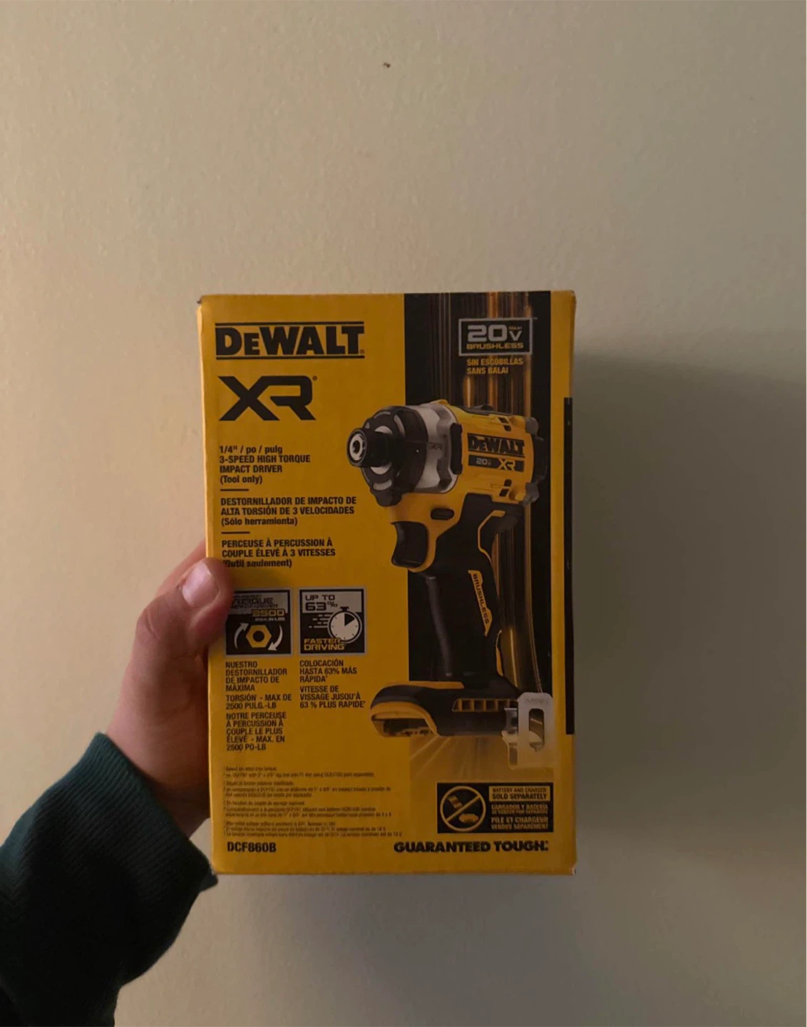 DEWALT XR 20V 1/4" 3-Speed Impact Driver DCF860B