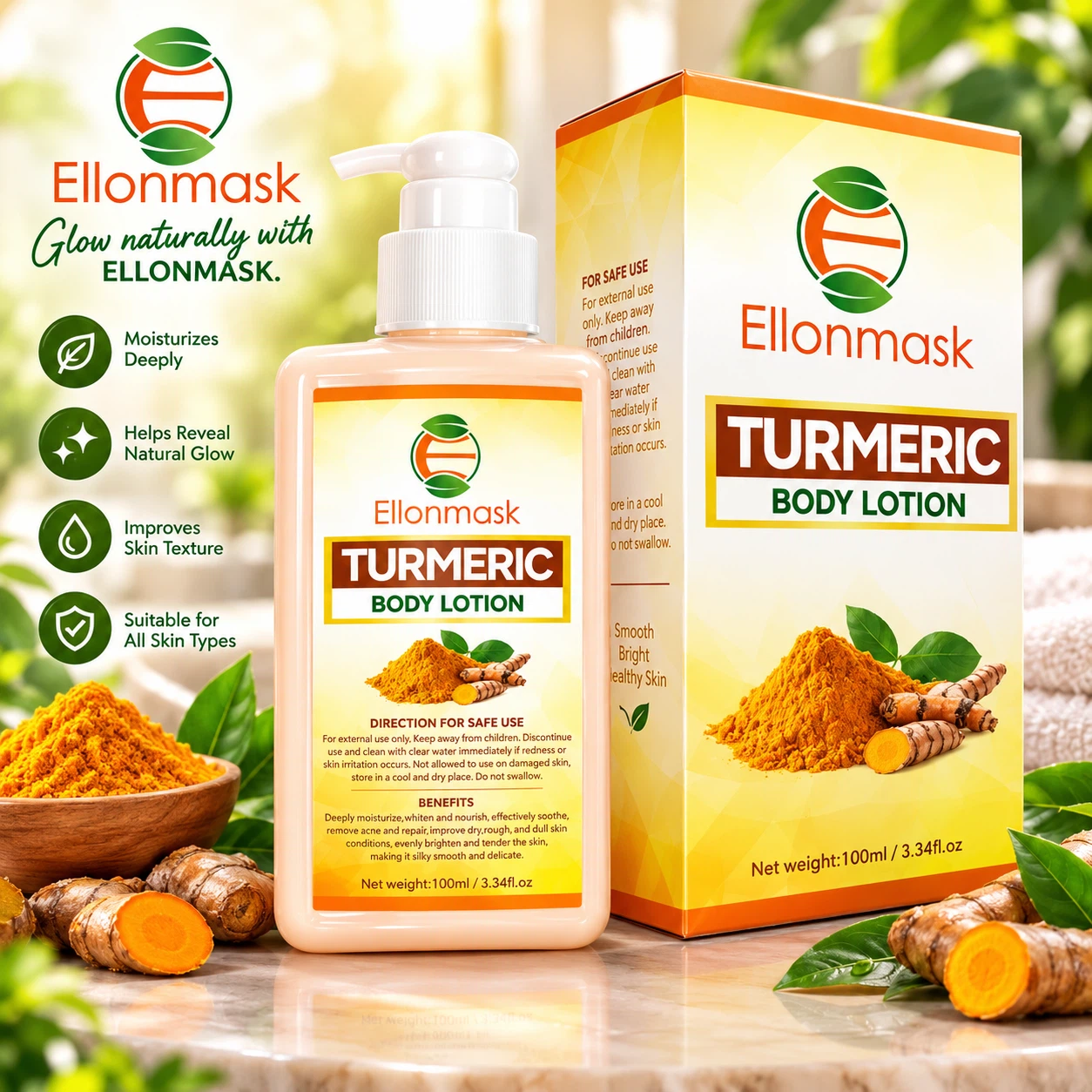 Ellonmask Turmeric Body Lotion 100ml - photo 2