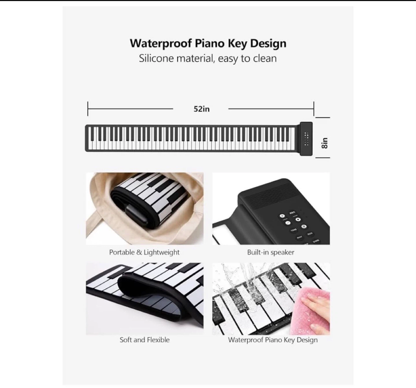 AivanOne 88-Key Roll Up Keyboard Piano - photo 4