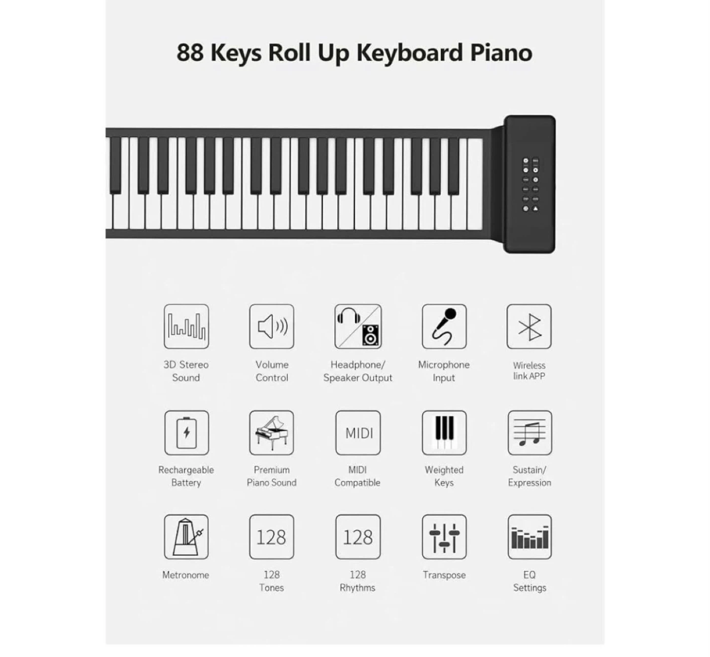 AivanOne 88-Key Roll Up Keyboard Piano - photo 5