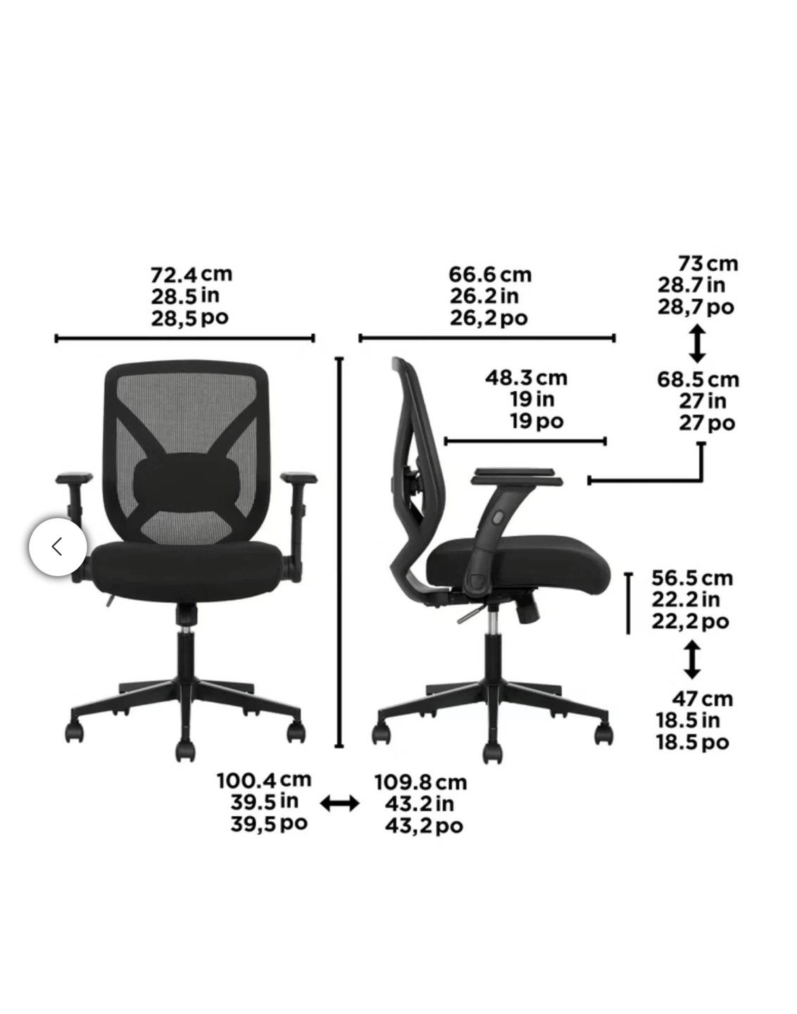 Black Mesh Office Chair - photo 2